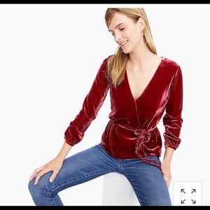 J. Crew NWT velvet peplum top